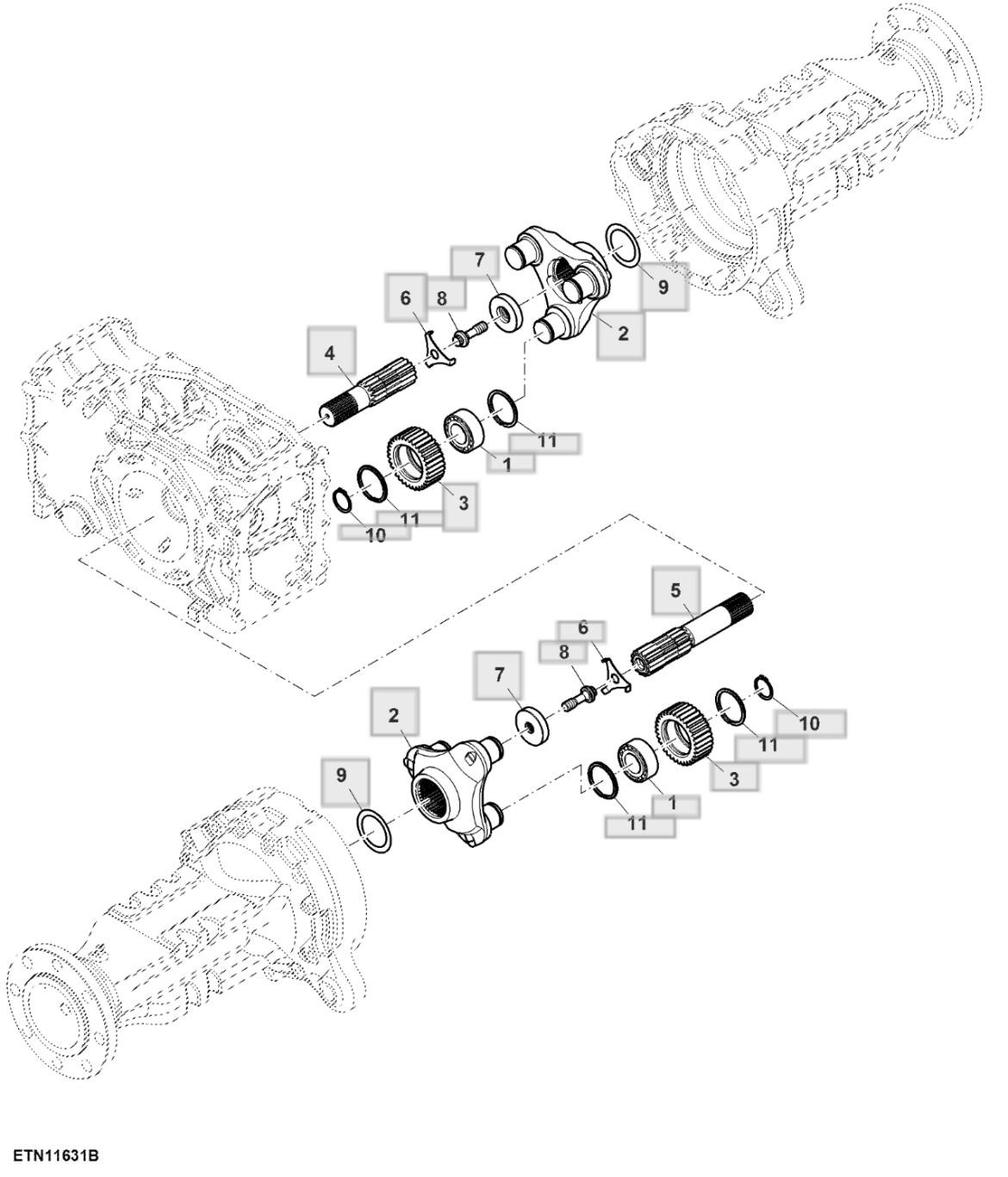 Truyền động cuối cùng, Cầu sau, Tốc độ thấp  - ST 780107